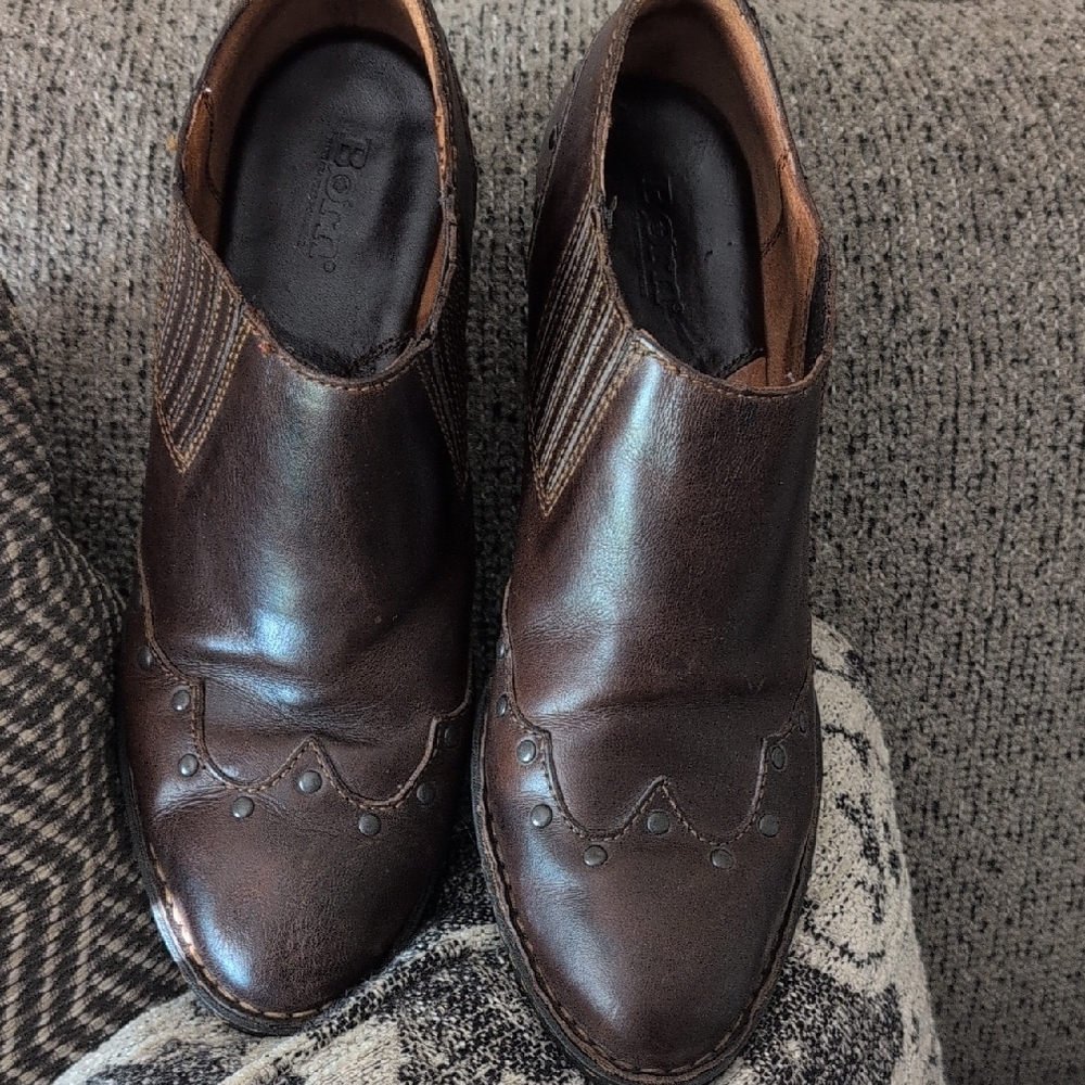 Born Brown Ankle Boots with Elastic Panels